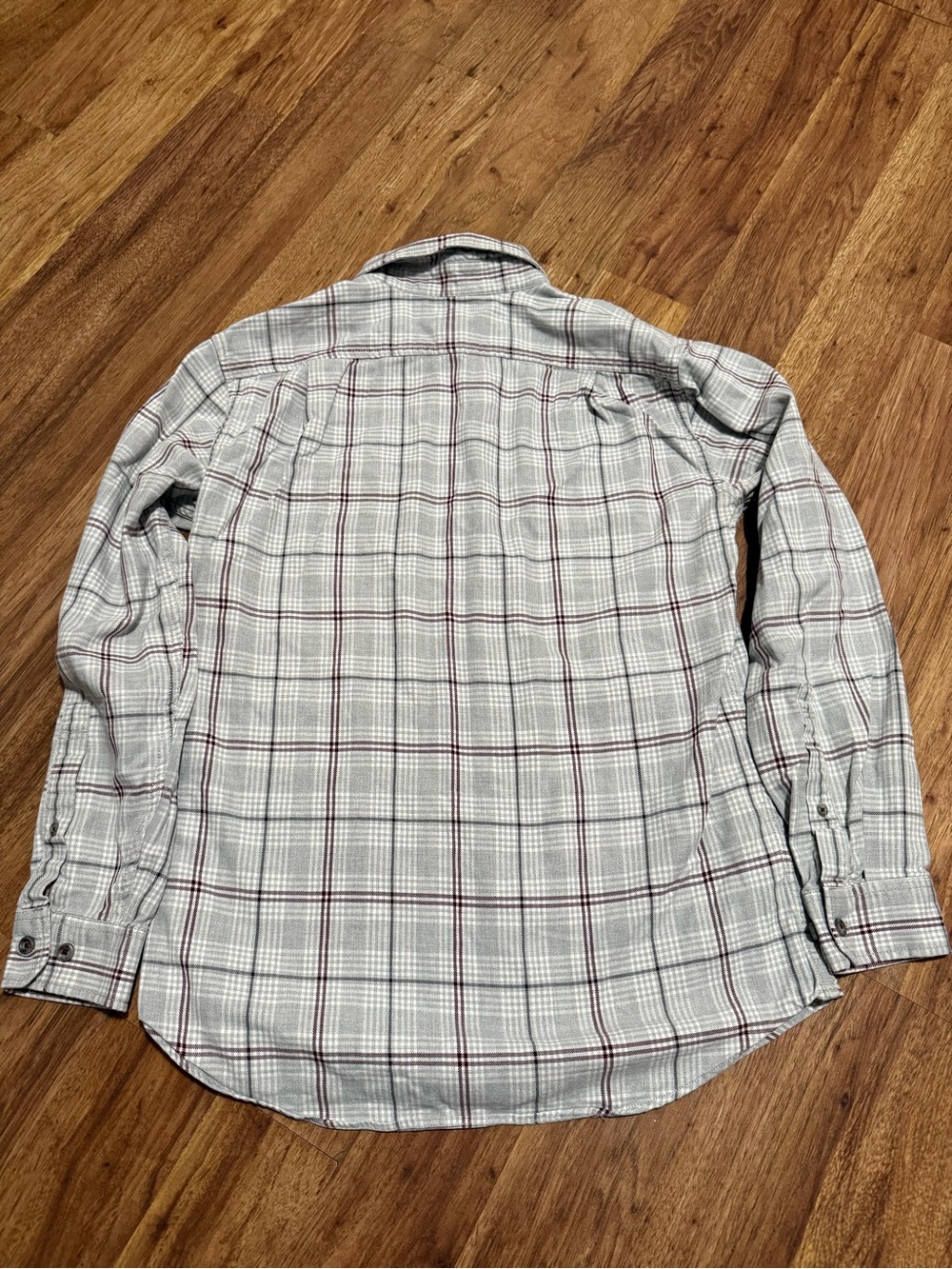 Eddie Bauer White Plaid Long-Sleeve Button-Down Shirt - Picture 5 of 5